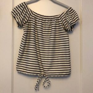 Madewell xs strapless b&w stripped top